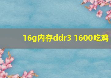 16g内存ddr3 1600吃鸡